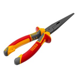 Denzel Длинногубцы прямые, диэлектрические рукоятки до 1000 В, трехкомпонентные рукоятки, 205мм 17305