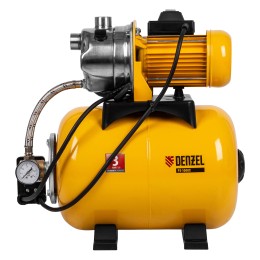 Denzel Насосная станция PS1000Х, 1000 Вт, 3500 л/ч, ресивер 24 л, подъем 44 м, нержавейка 97211