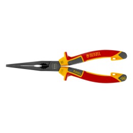 Denzel Длинногубцы прямые, диэлектрические рукоятки до 1000 В, трехкомпонентные рукоятки, 205мм 17305