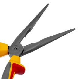 Denzel Длинногубцы прямые, диэлектрические рукоятки до 1000 В, трехкомпонентные рукоятки, 205мм 17305