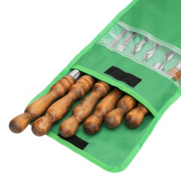 Palisad Набор шампуров угловых, 650 мм, деревянная рукоятка, 6 штук в чехле, шампура для мангала 69752