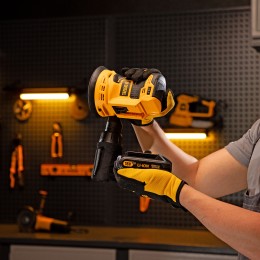 Denzel Машина шлифовальная эксцентриковая аккумуляторная COS-125, 18В Li-Ion 28470