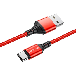 BOROFONE Кабель USB - Type-C BX54 Ultra bright 100см 2,4A (red) (133822)