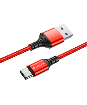BOROFONE Кабель USB - Type-C BX54 Ultra bright 100см 2,4A (red) (133822)