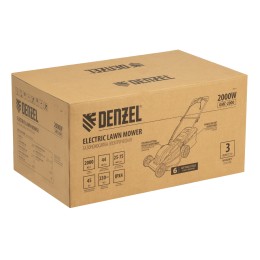 Denzel Газонокосилка электрическая GMC-2000, шир. 44см, 2000 Вт, 6 уров., травосб. 45 л 96630
