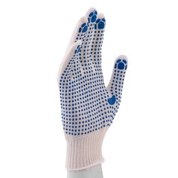 Сибртех Перчатки трикотажные, с ПВХ точкой, 10 класс, 50 пар в уп. 68019