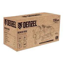 Denzel Тиски слесарные BVH-150, 150 мм, поворотные, стальная направляющая, с наковальней 18685