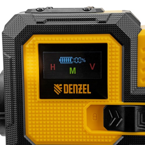 Лазерный уровень мультипризменный DLV-360-3C, 30 м, зеленый луч, Li-Ion 2,4 Aч, кейс Denzel 35080