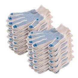 Сибртех Перчатки трикотажные, с ПВХ точкой, 10 класс, 50 пар в уп. 68019