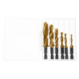 Denzel Набор сверл-метчиков, М4-М12, Р6М5 76781