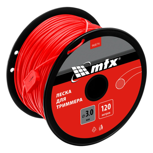 Леска для триммера круглая 3,0 мм х 120 м, на катушке MTX  96874