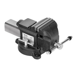 Denzel Тиски слесарные BVH-100, 100 мм, поворотные, стальная направляющая, с наковальней 18683