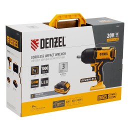 Denzel Гайковерт ударный аккумуляторный бесщет. CIWH-BL-20-1000, Li-Ion, 20 В 26528