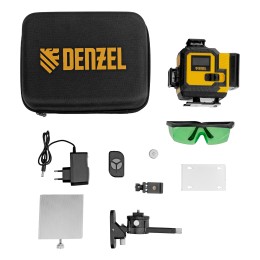 Denzel Лазерный уровень мультипризменный DLV-360-4C, 30 м, зеленый луч, Li-Ion 2,4 Aч, кейс 35081