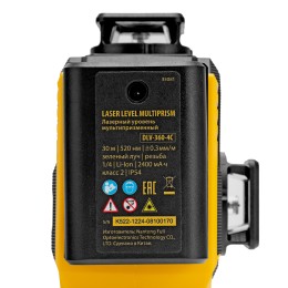 Denzel Лазерный уровень мультипризменный DLV-360-4C, 30 м, зеленый луч, Li-Ion 2,4 Aч, кейс 35081