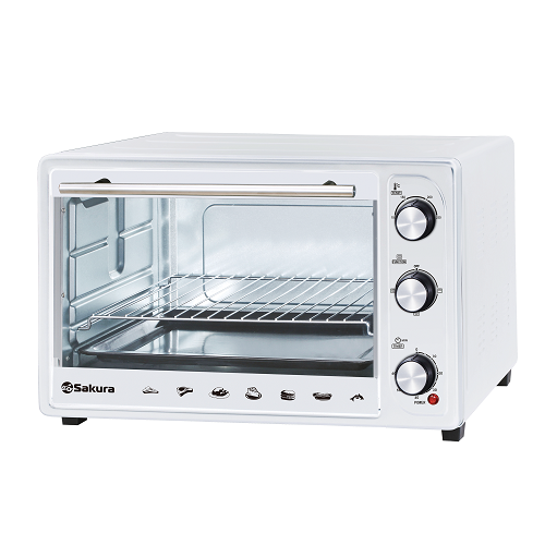 Духовка электрическая Sakura SA-7026W 1800Вт 48л таймер бел