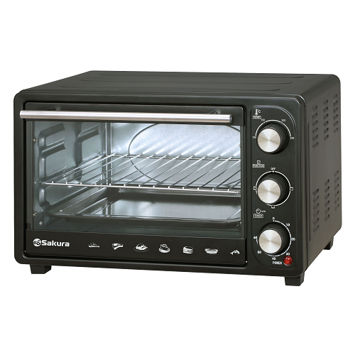 Духовка электрическая Sakura SA-7026B 1800Вт 48л таймер черн