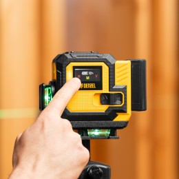 Denzel Лазерный уровень мультипризменный DLV-360-3T, 30 м, зеленый луч, Li-Ion 2,4 Aч, штатив 350805