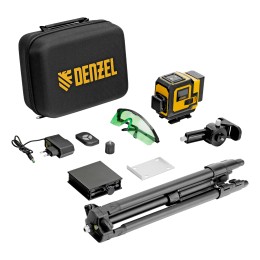 Denzel Лазерный уровень мультипризменный DLV-360-3T, 30 м, зеленый луч, Li-Ion 2,4 Aч, штатив 350805