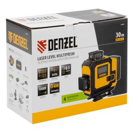 Denzel Лазерный уровень мультипризменный DLV-360-4C, 30 м, зеленый луч, Li-Ion 2,4 Aч, кейс 35081
