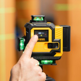 Denzel Лазерный уровень мультипризменный DLV-360-4C, 30 м, зеленый луч, Li-Ion 2,4 Aч, кейс 35081