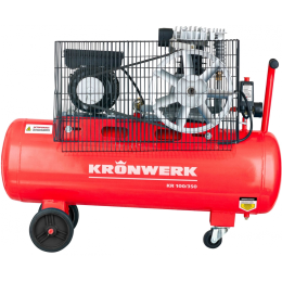 Kronwerk Компрессор воздушный KR 100/350, 2,2 кВт, 350 л/мин, 100 л, ременная передача 58045