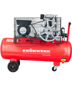 Kronwerk Компрессор воздушный KR 100/350, 2,2 кВт, 350 л/мин, 100 л, ременная передача 58045