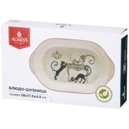Lefard Блюдо Agness Парижские Коты 28*17,5*4,5 См 358-1731