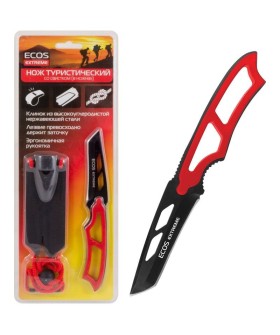 Mallony Нож туристический со свистком (в ножнах) EX-SW-B01R ECOS красный. 325124-SK