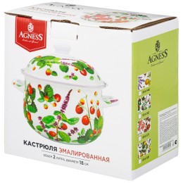 Lefard Кастрюля "шиповник" 2.0 Л Agness Эмалированная С Эмал.крышкой 18*11 См. 934-571
