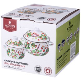 Lefard Набор Кастрюль Agness Эмалированных Серия Прованс Лимоны, 4пр. 934-700