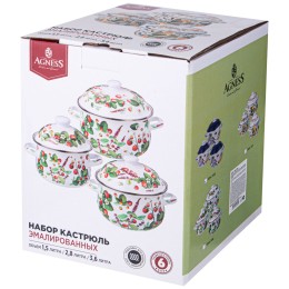 Lefard Набор Кастрюль Agness Эмалированных Серия Прованс Лимоны, 6пр. 934-705