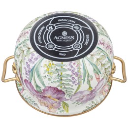 Lefard Кастрюля Эмалированная Agness С Крышкой, Серия Irises 2,8л, Диа.18см 950-572