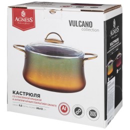 Lefard Кастрюля Agness С Антипригар. Покрытием Granite, Серия Vulcano, 26*12 См, 5,5л, Pfoa Free. 953-022