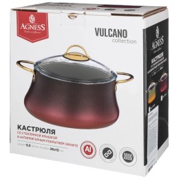 Lefard Кастрюля Agness С Антипригар. Покрытием Granite, Серия Vulcano, 26*12 См, 5,5л, Pfoa Free. 953-027