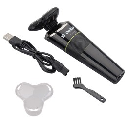DELTA Бритва электрическая DL-0728 черная: LED дисплей, USB зарядка 5 Вт