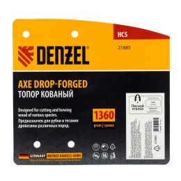 Denzel Топор кованый, 1360 г, американский тип, буковая рукоятка, 700мм, EFP 21885