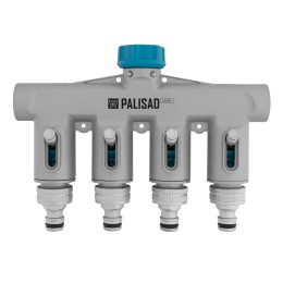 Palisad Разветвитель четырёхканальный, с внутренней резьбой 3/4", алюминий 65833