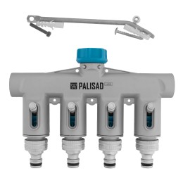 Palisad Разветвитель четырёхканальный, с внутренней резьбой 3/4", алюминий 65833