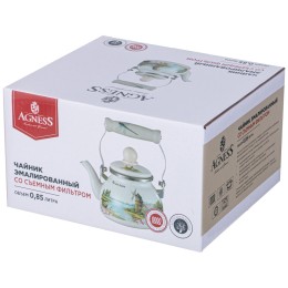 Lefard Чайник agness эмалированный со съемным фильтром из нжс, 0,85 л. 943-060