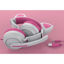 QUMO Гарнитура Game Cat White&pink (GHS 0035)
