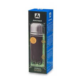 Арктика Термос 108-1000-BK 1000мл.в кожаной оплетке,черный