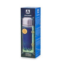 Арктика Термос 108-1000-BL 1000мл.в кожаной оплетке,синий