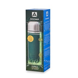 Арктика Термос 108-1000-GN 1000мл.в кожаной оплетке, зелёный