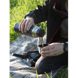 Арктика Термос 108-1000-BK 1000мл.в кожаной оплетке,черный