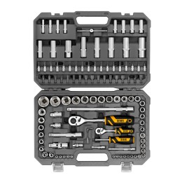 Denzel Набор инструментов, 1/2", 1/4", CrV, S2, пластиковый кейс, 109 предметов 15814