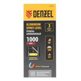 Denzel Уровень алюминиевый, магнит 1000 мм 33693