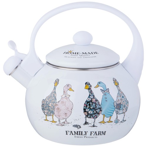 Чайник Agness Эмалированный Со Свистком Серия Family Farm, 2,2л, Индукционное Дно. 934-628