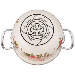 Lefard Набор Кастрюль Agness Эмалированных Серия Корейская Роза, 6пр. 2,0/2,8/3,6л,18х11/20х12/22х13см. 934-717