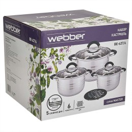 WEBBER Набор посуды 6 пр (1,9 л, 3,8 л, 5,8 л) BE-637/6
